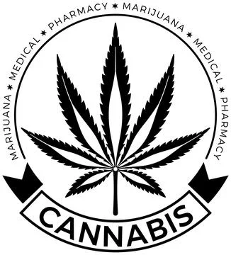 Cannabis Hemp Leaf Logo Stock Illustration