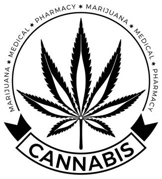 Cannabis Hemp Leaf Logo Stock Illustration