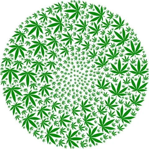 Cannabis Icon Exploding Spheric Globula Mosaic イラスト素材