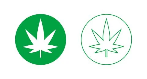 Cannabis icon set. Marijuana. Vector. Stock Illustration