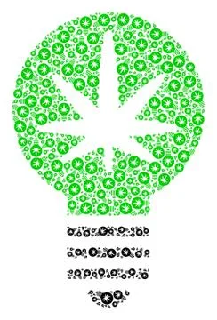 Cannabis Innovation Bulb Vector Collage of Self Recursion Items Stock Illustration