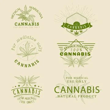 Cannabis Label set Illustration