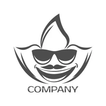 Cannabis leaf and man's face logo Stock Illustration