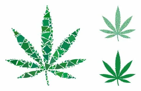 Cannabis leaf Composition Icon of Unequal Pieces Stock Illustration