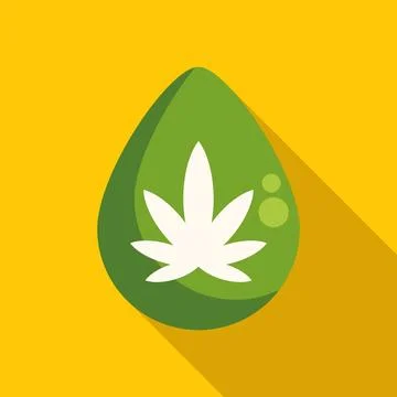 Cannabis leaf drop icon flat design Illustrazione stock