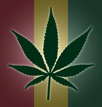 Cannabis Leaf Flag Stock Illustration