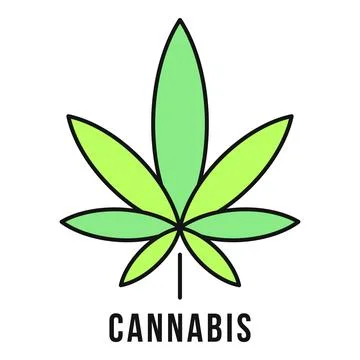 Cannabis leaf icon drawing with text below イラスト素材