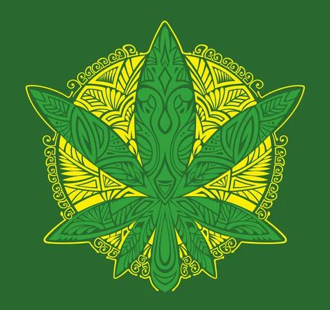 Cannabis leaf. Stock Illustration