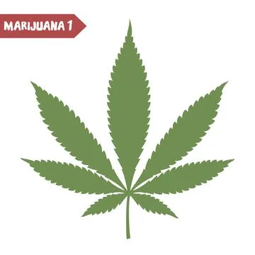 Cannabis leaf isolated on white background. Stock Illustration