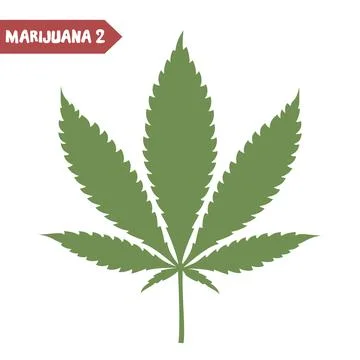 Cannabis leaf isolated on white background. Stock Illustration