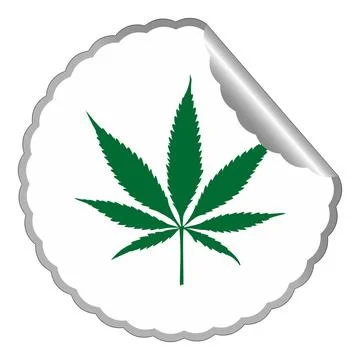Cannabis leaf label cannabis leaf label against white background, abstract... Stock Photos