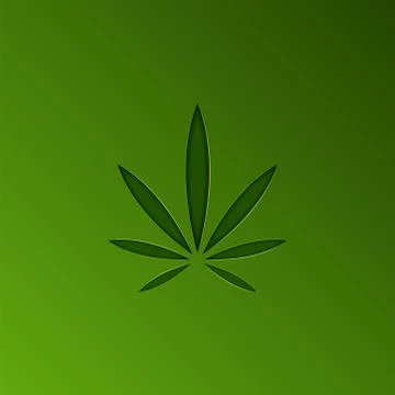 Cannabis leaf logo design element, paper cut in a green sheet. Clean blank fo Stock-Illustration