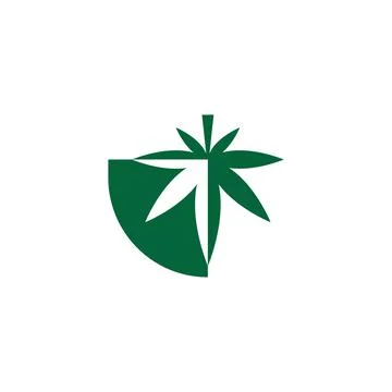 Cannabis leaf logo design vector template Stock Illustration