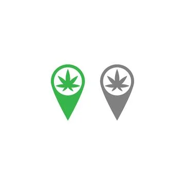 Cannabis leaf logo design vector template イラスト素材