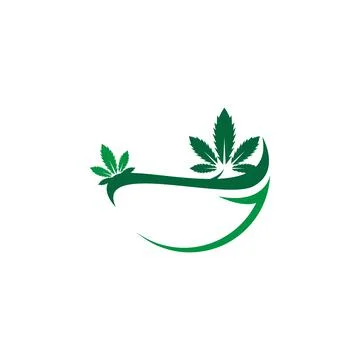 Cannabis leaf logo design vector template イラスト素材
