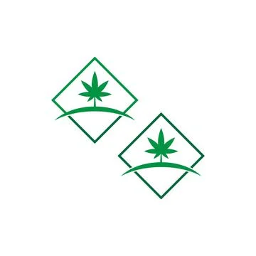 Cannabis leaf logo design vector template Stock Illustration