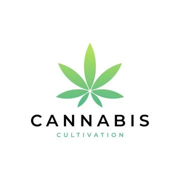 Cannabis leaf logo design vector icon Stock Illustration
