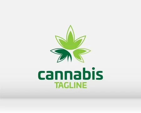 Cannabis leaf logo design vector template illustration Stock Illustration