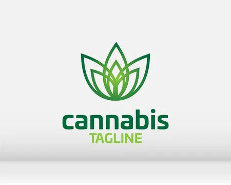 Cannabis leaf logo design vector template illustration Stock Illustration