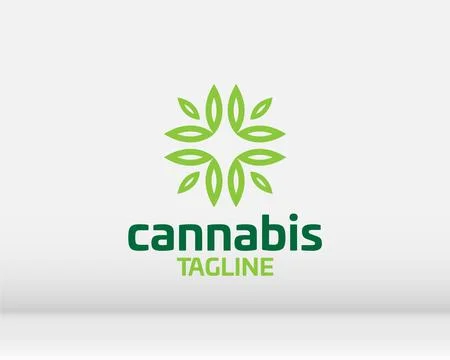 Cannabis leaf logo design vector template illustration Stock Illustration