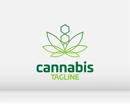Cannabis leaf logo design vector template illustration Stock Illustration