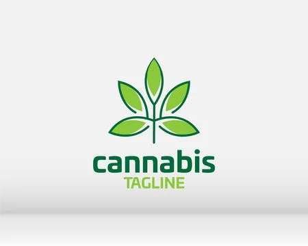 Cannabis leaf logo design vector template illustration Stock Illustration