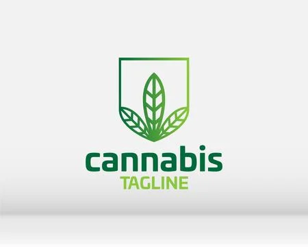 Cannabis leaf logo design vector template illustration Stock Illustration