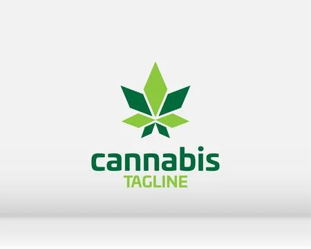Cannabis leaf logo design vector template illustration Stock Illustration