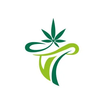 Cannabis leaf logo design vector template Abstract leaves Logo design Stock Illustration