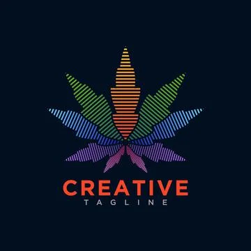 Cannabis leaf logo Stock Illustration