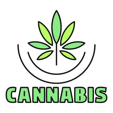 Cannabis leaf logo representing herbal hemp plant Stock Illustration