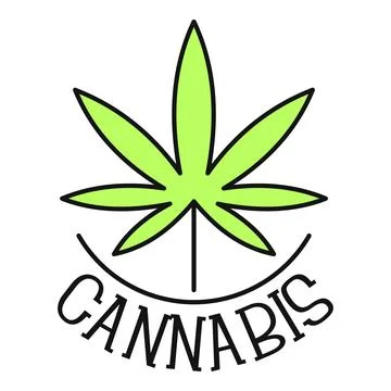 Cannabis leaf logo with text concept イラスト素材