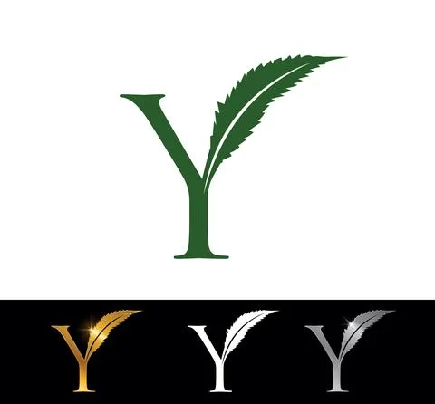 Cannabis leaf monogram initial letter Y Illustrazione stock