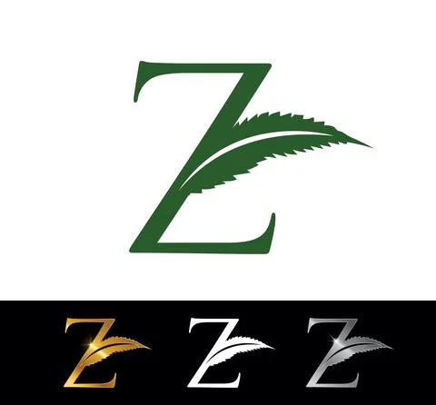 Cannabis leaf monogram initial letter Z Stock Illustration