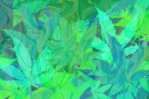 Cannabis Leaf Pattern Stock Illustration