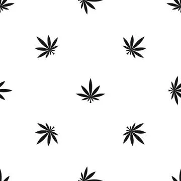 Cannabis leaf pattern seamless black 스톡 일러스트