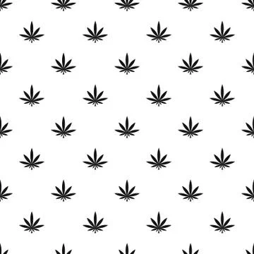 Cannabis leaf pattern, simple style Stock Illustration