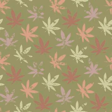 Cannabis leaf seamless pattern grunge Stock Illustration