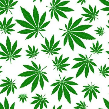 Cannabis leaf seamless pattern. Stock Illustration