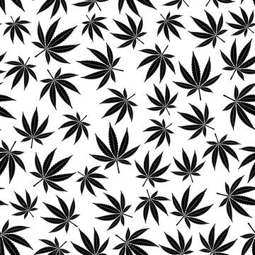 Cannabis Leaf Seamless Pattern Stock Illustration
