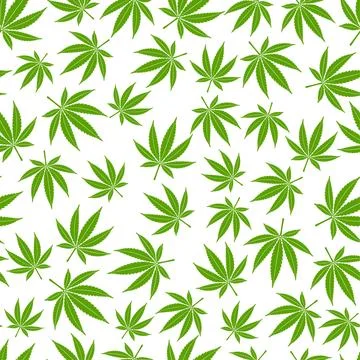 Cannabis Leaf Seamless Pattern Stock Illustration