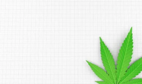 Cannabis leaf on sheet of paper Stock Illustration