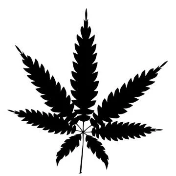 Cannabis leaf silhouette Stock Illustration