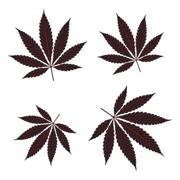 Cannabis leaf silhouette Stock Illustration