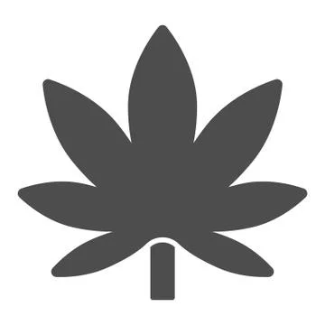 Cannabis leaf solid icon, Smoking concept, weed sign on white background, leaf Stock Illustration