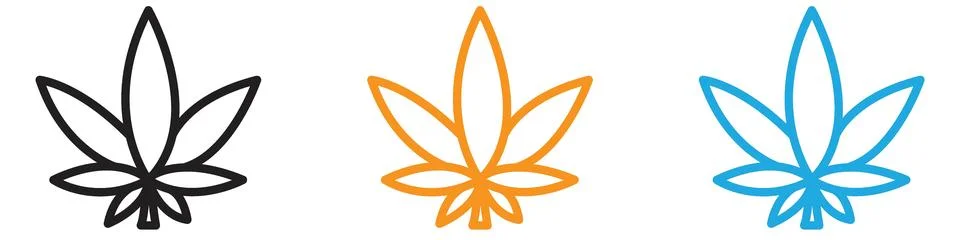 Cannabis leafs vector logo set collection for web app ui Stock Illustration