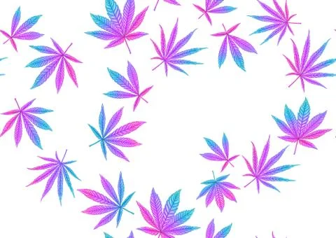 Cannabis leaves seamless pattern, background. Illustrazione stock