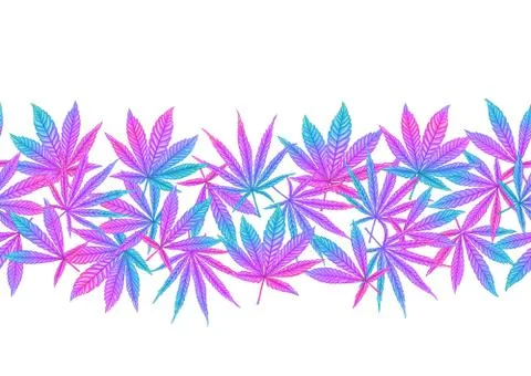 Cannabis leaves seamless pattern, background. Illustrazione stock