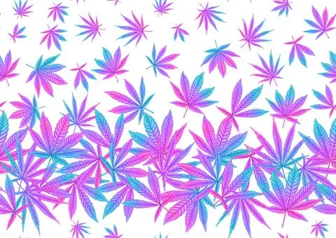 Cannabis leaves seamless pattern, background. Illustrazione stock