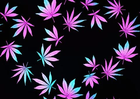 Cannabis leaves seamless pattern, background. Illustrazione stock